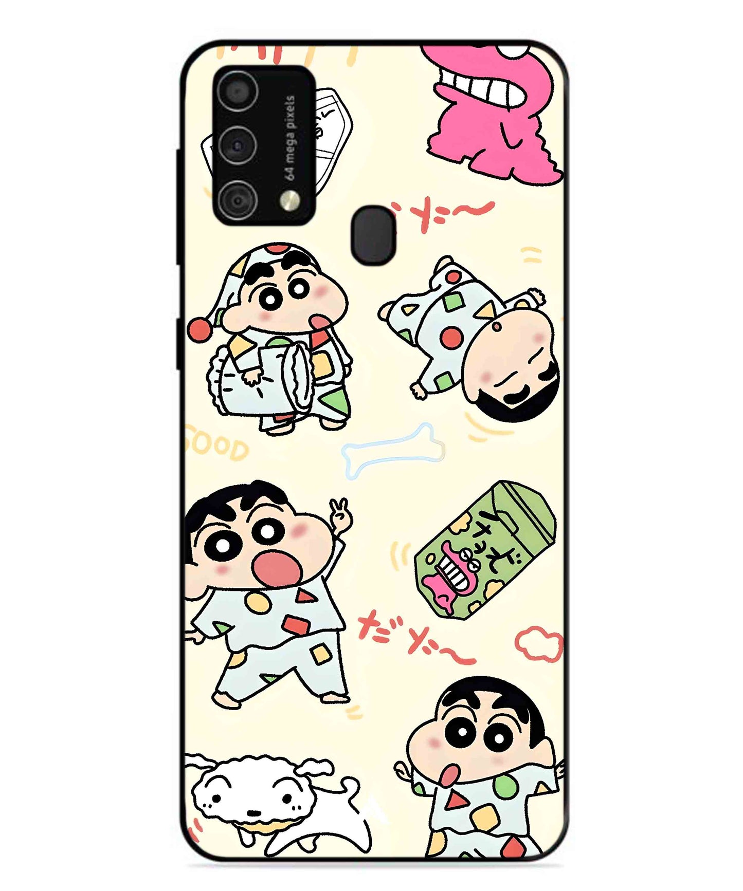 Shinchan Collage Metal Back Cover Phone Case for Samsung Galaxy M31
