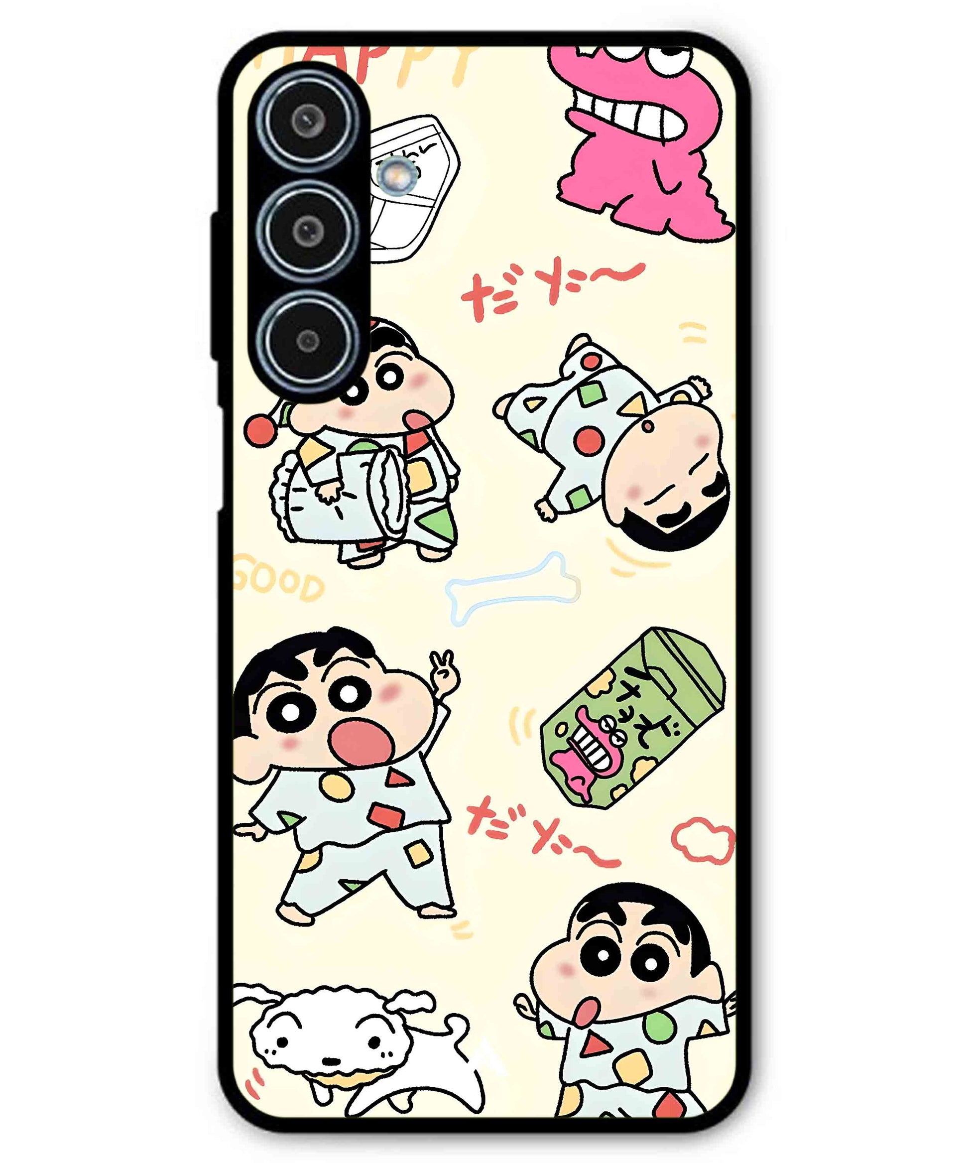 Shinchan Collage Metal Back Cover Phone Case for Samsung Galaxy M35