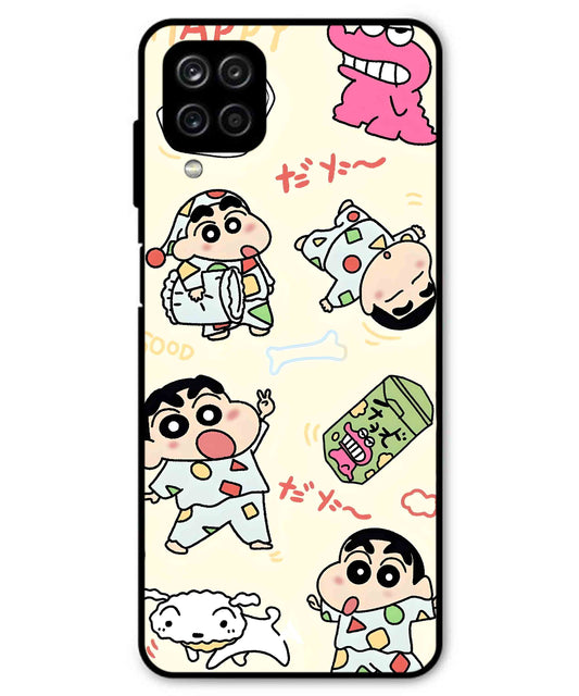 Shinchan Collage Metal Back Cover Phone Case for Samsung Galaxy M42
