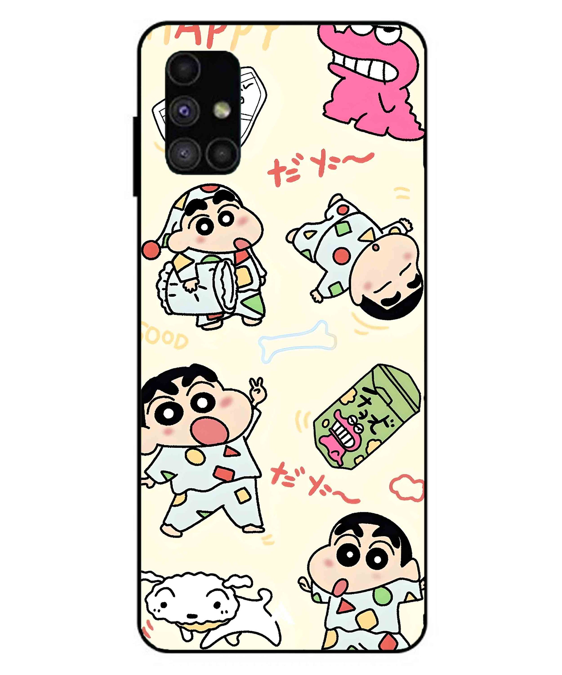 Shinchan Collage Metal Back Cover Phone Case for Samsung Galaxy M51