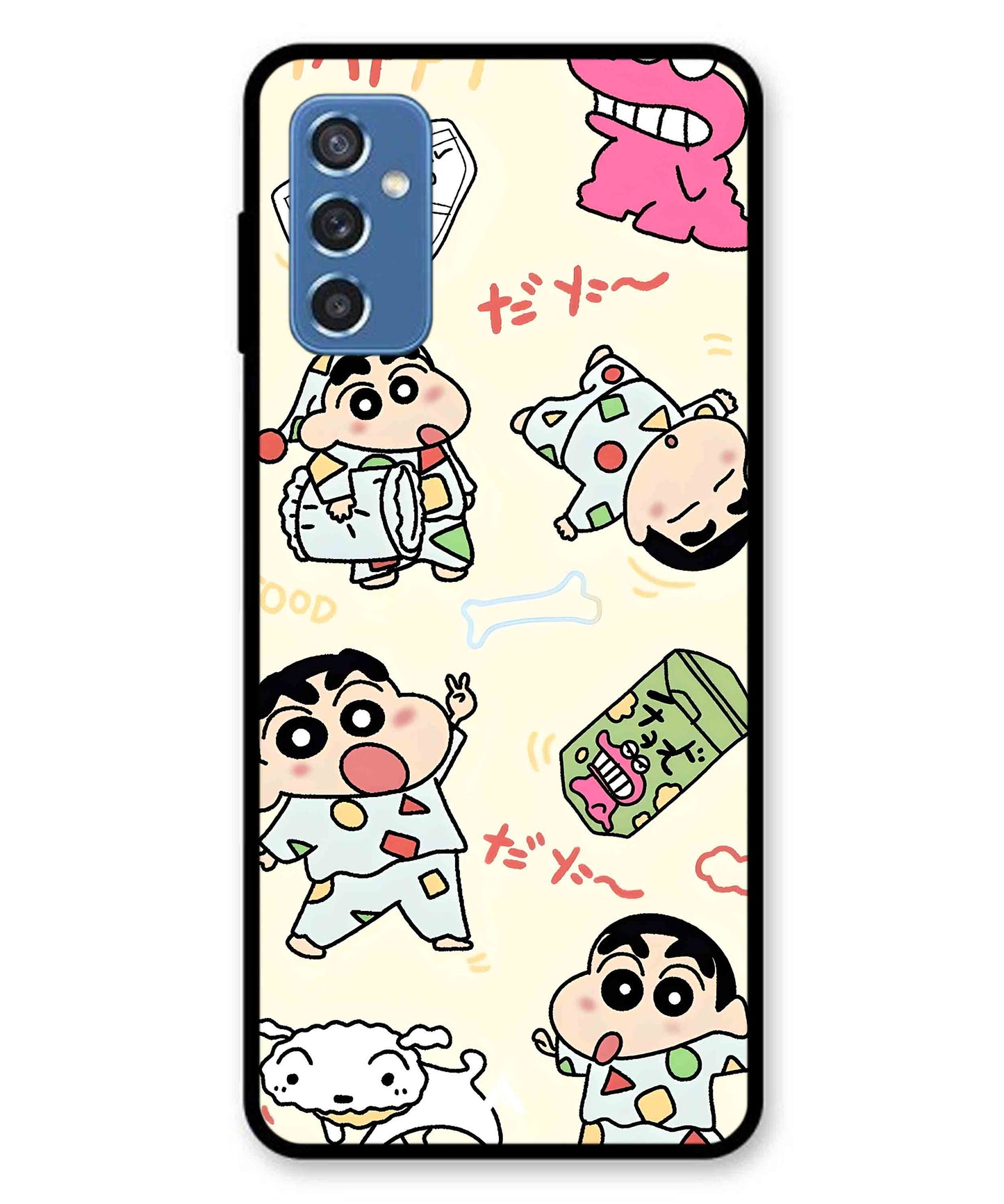 Shinchan Collage Metal Back Cover Phone Case for Samsung Galaxy M52