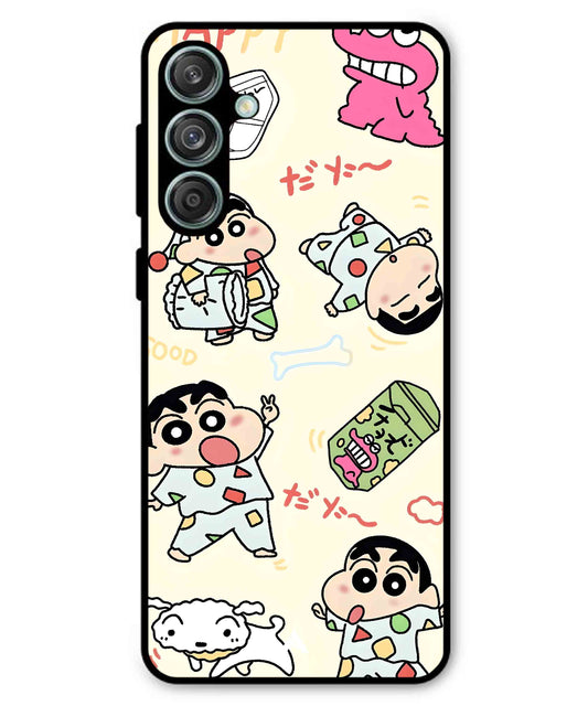 Shinchan Collage Metal Back Cover Phone Case for Samsung Galaxy M55