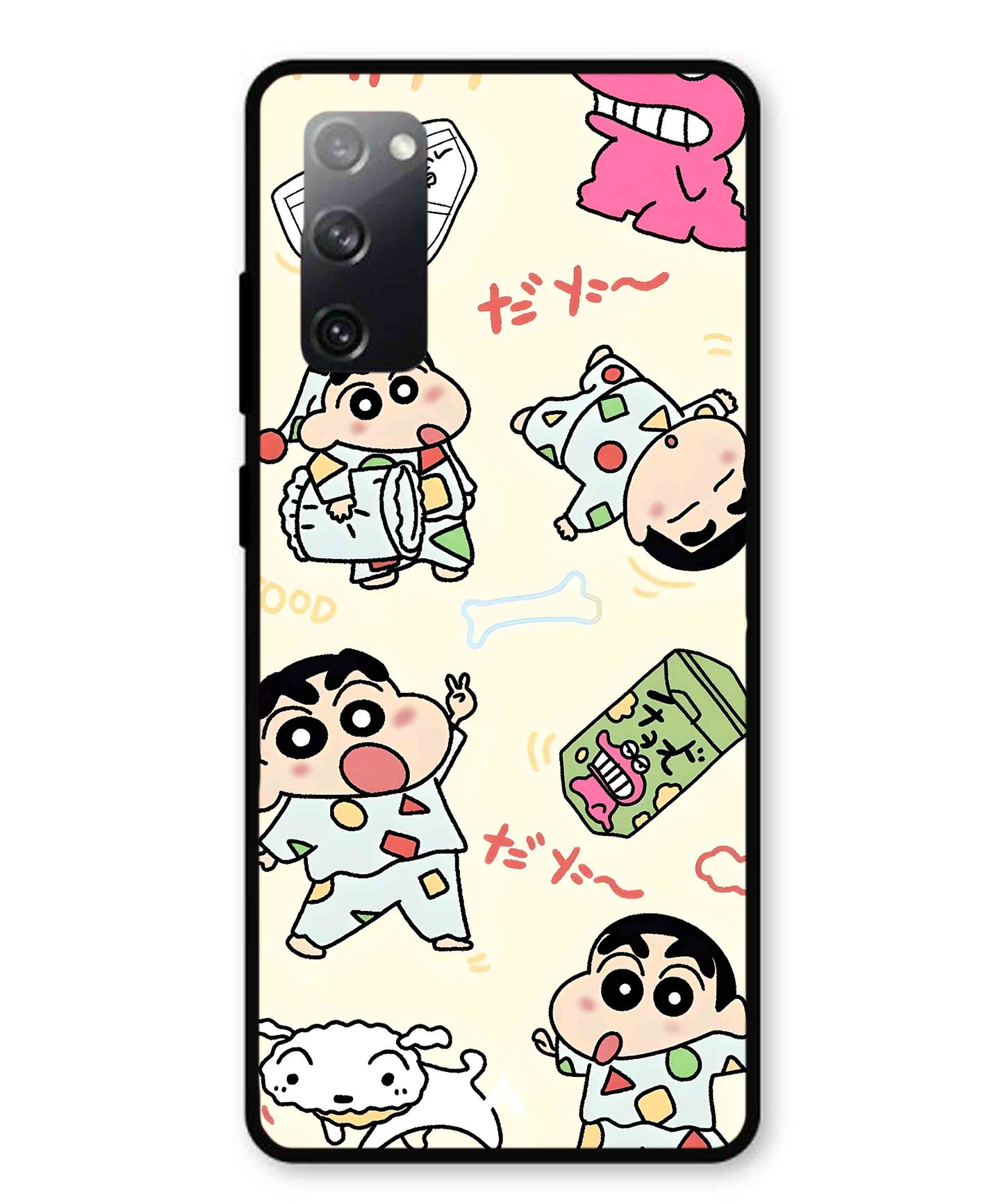 Shinchan Collage Metal Back Cover Phone Case for Samsung Galaxy S20 Fe