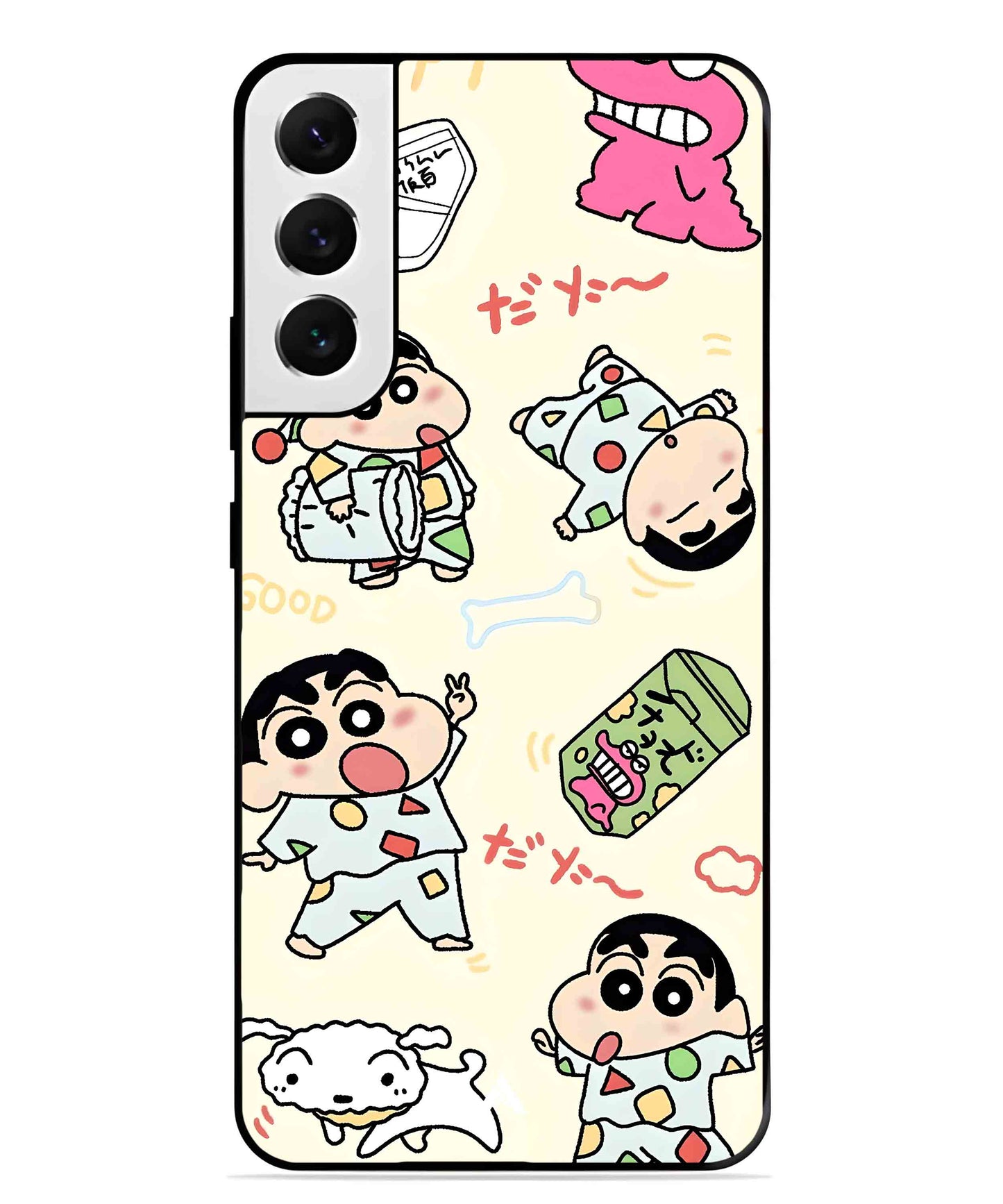 Shinchan Collage Metal Back Cover Phone Case for Samsung Galaxy S21