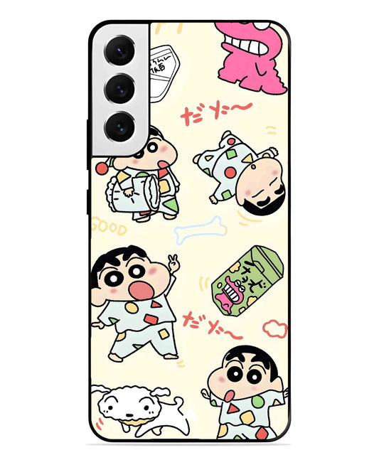 Shinchan Collage Metal Back Cover Phone Case for Samsung Galaxy S21 Fe