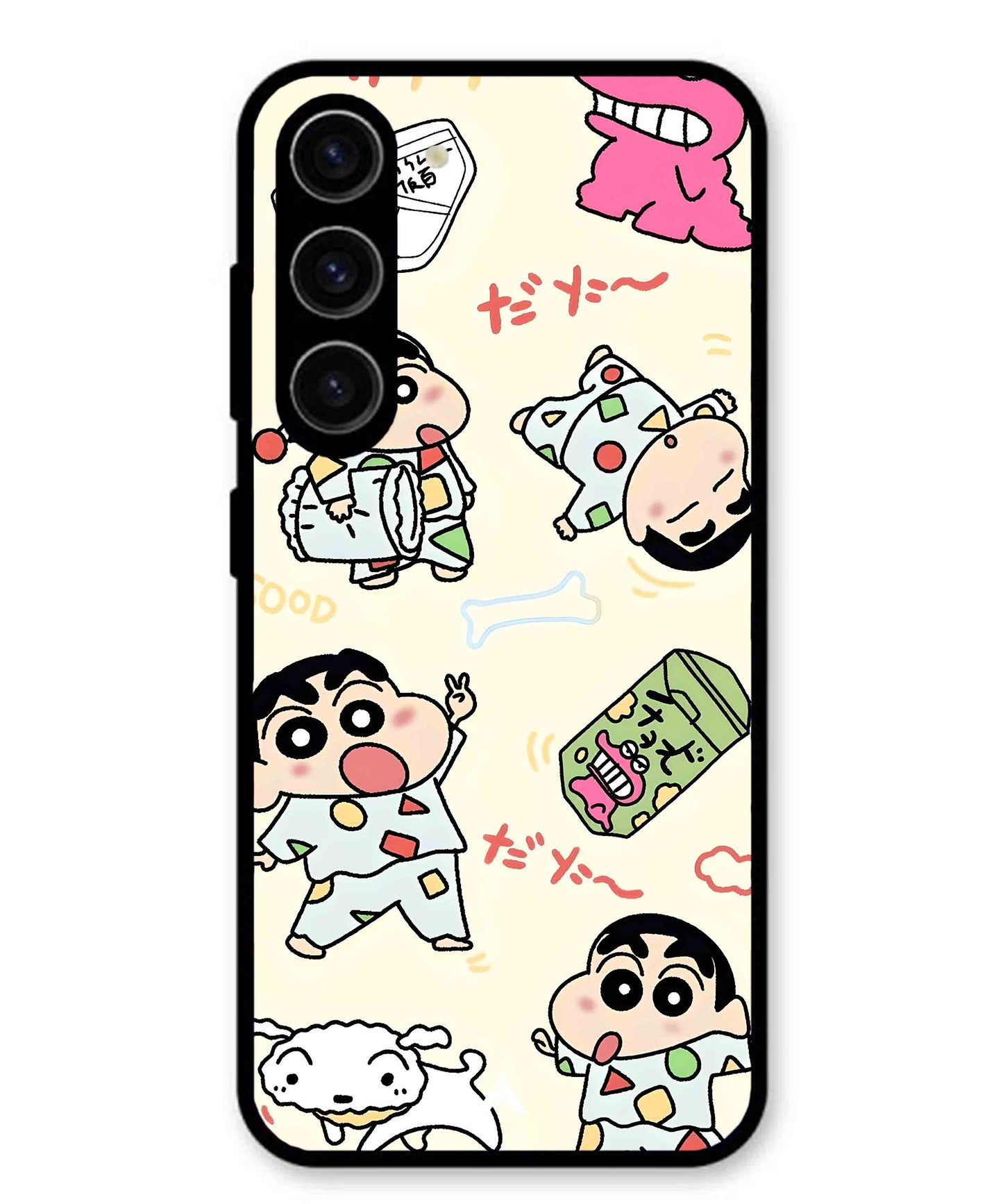 Shinchan Collage Metal Back Cover Phone Case for Samsung Galaxy S24