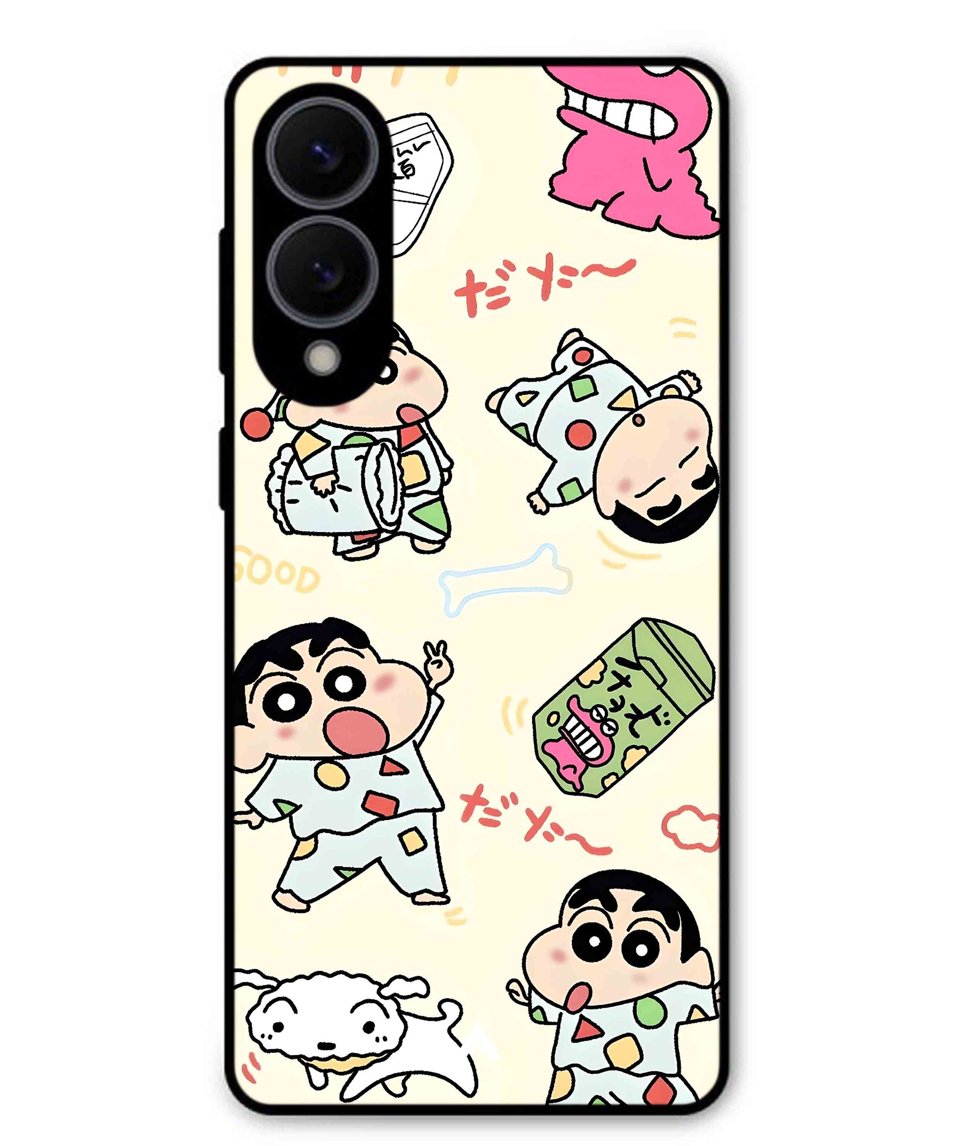 Shinchan Collage Metal Back Cover Phone Case for Samsung Galaxy S25 Edge
