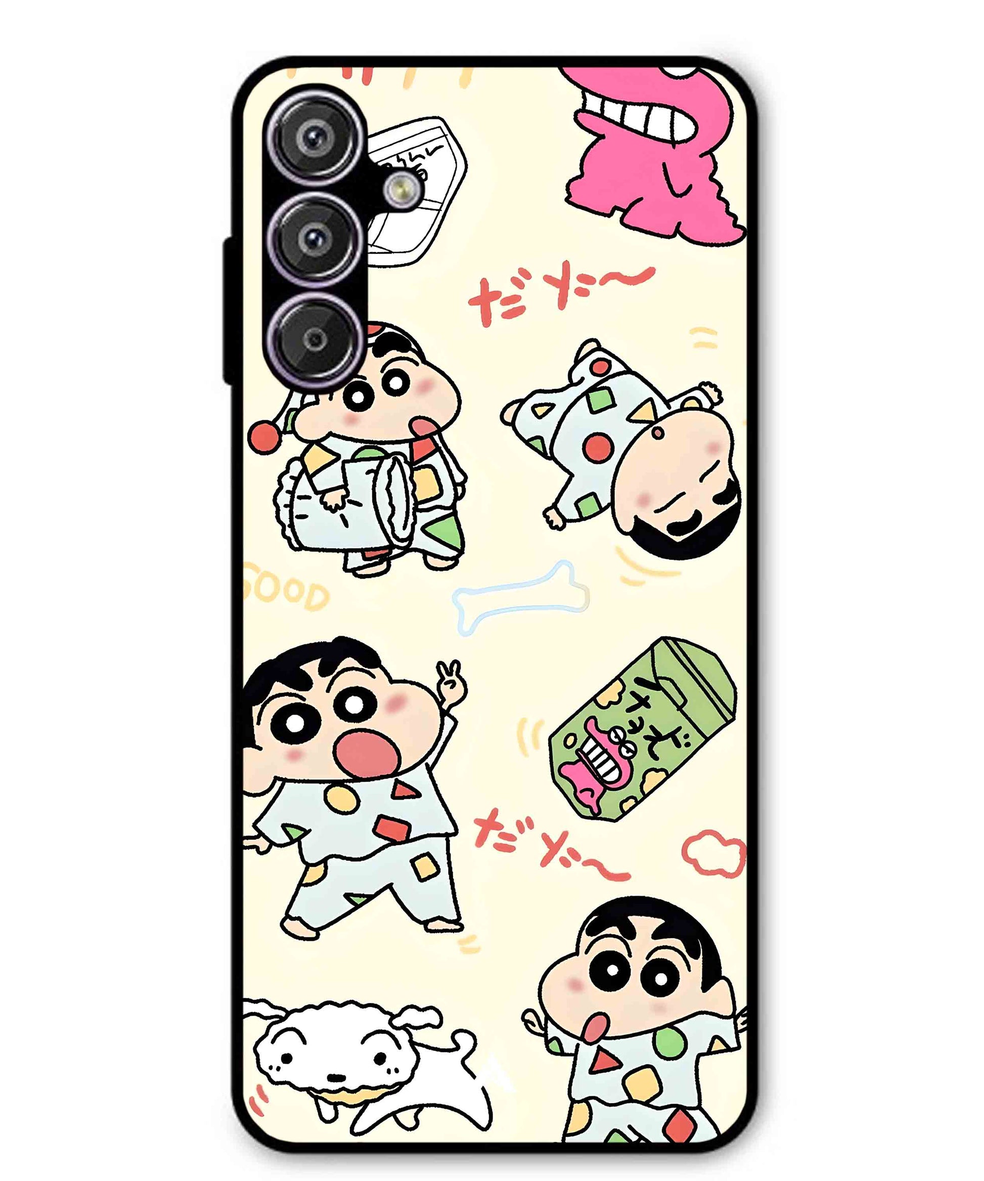 Shinchan Collage Metal Back Cover Phone Case for Samsung Galaxy S25 Plus