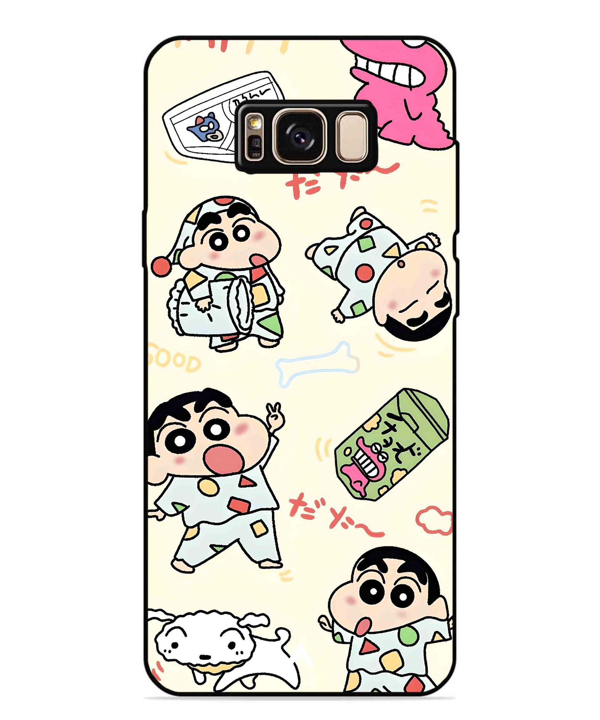 Shinchan Collage Metal Back Cover Phone Case for Samsung Galaxy S8 Plus