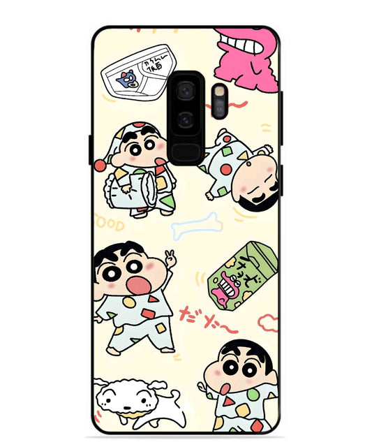 Shinchan Collage Metal Back Cover Phone Case for Samsung Galaxy S9 Plus