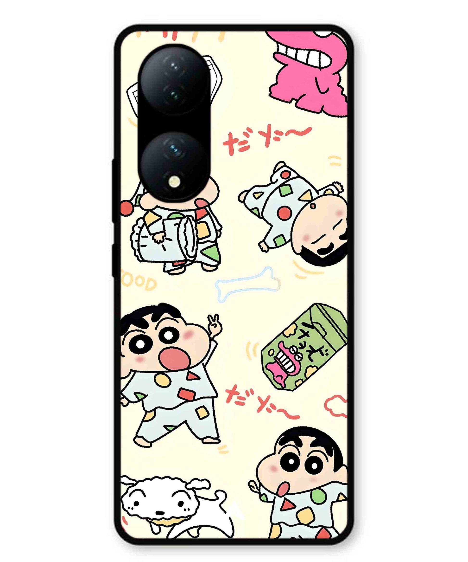 Shinchan Collage Metal Back Cover Phone Case for Vivo T2