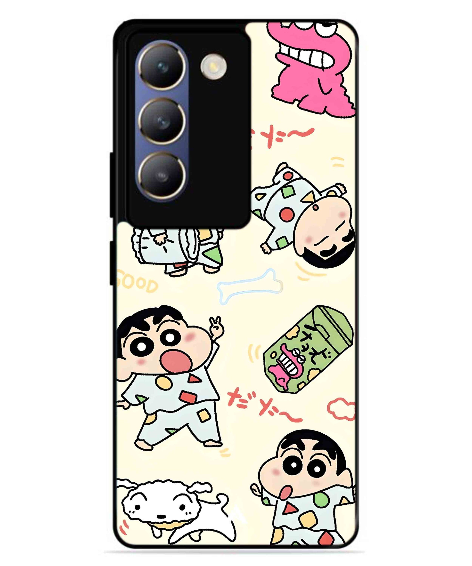 Shinchan Collage Metal Back Cover Phone Case for Vivo T3