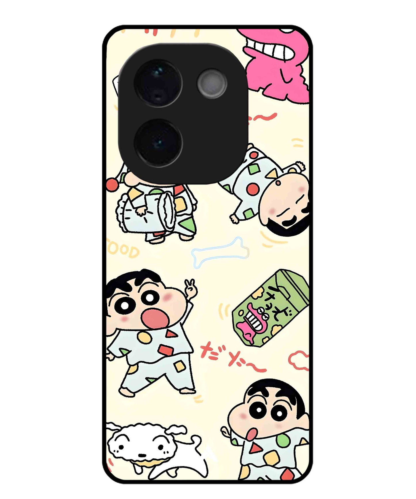 Shinchan Collage Metal Back Cover Phone Case for Vivo T3 Pro