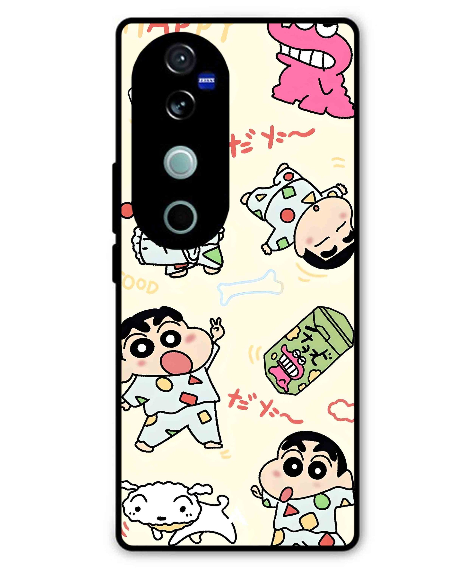 Shinchan Collage Metal Back Cover Phone Case for Vivo T3 Ultra