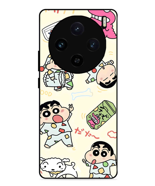 Shinchan Collage Metal Back Cover Phone Case for Vivo X100 Pro