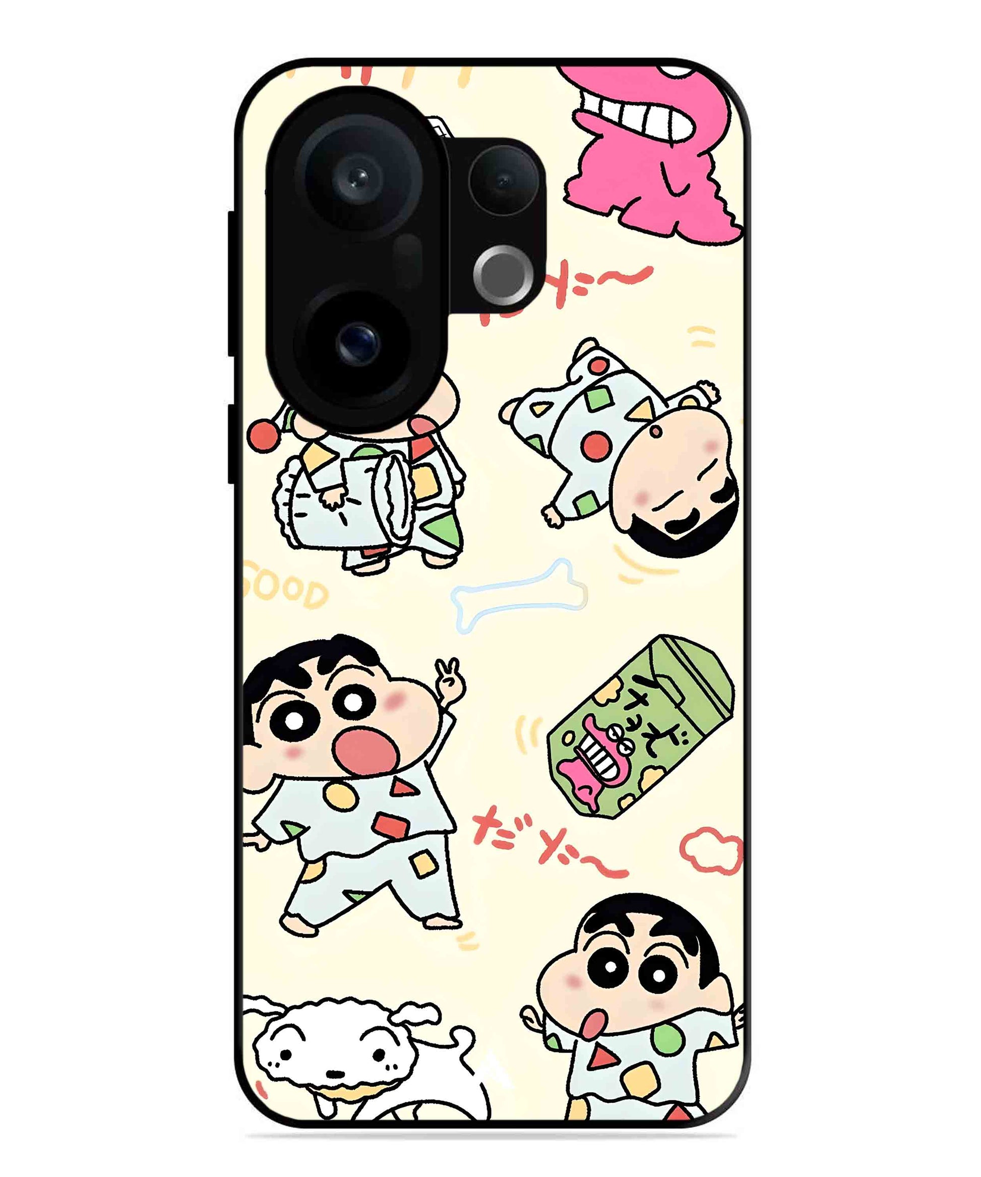 Shinchan Collage Metal Back Cover Phone Case for Vivo X200 FE