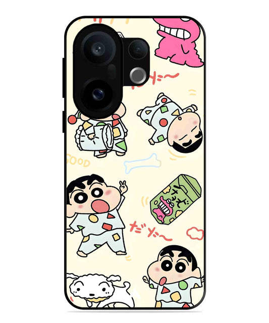 Shinchan Collage Metal Back Cover Phone Case for Vivo X200 FE