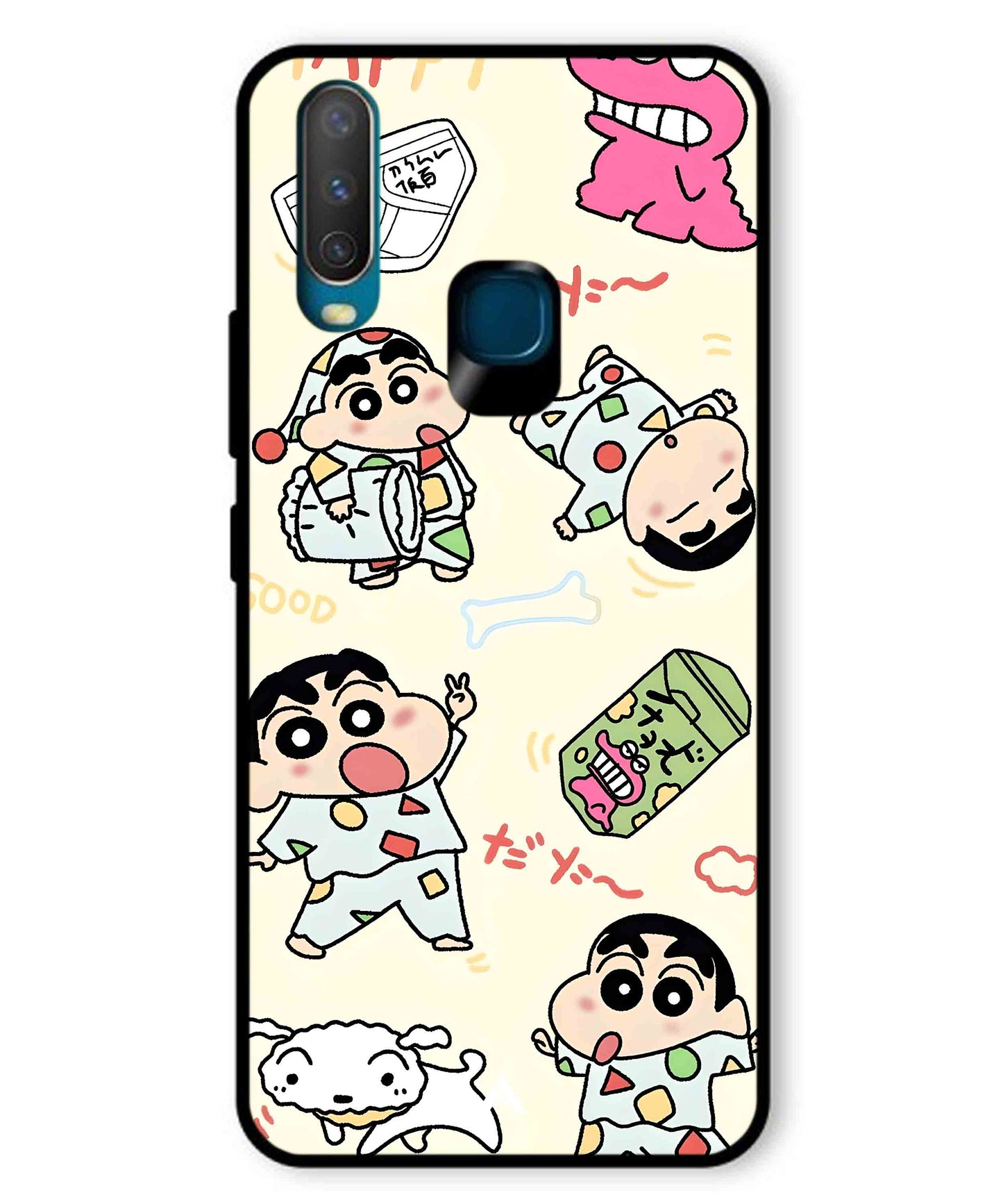 Shinchan Collage Metal Back Cover Phone Case for Vivo Y17