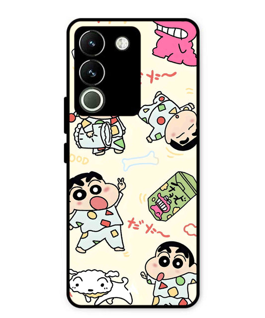 Shinchan Collage Metal Back Cover Phone Case for Vivo Y200