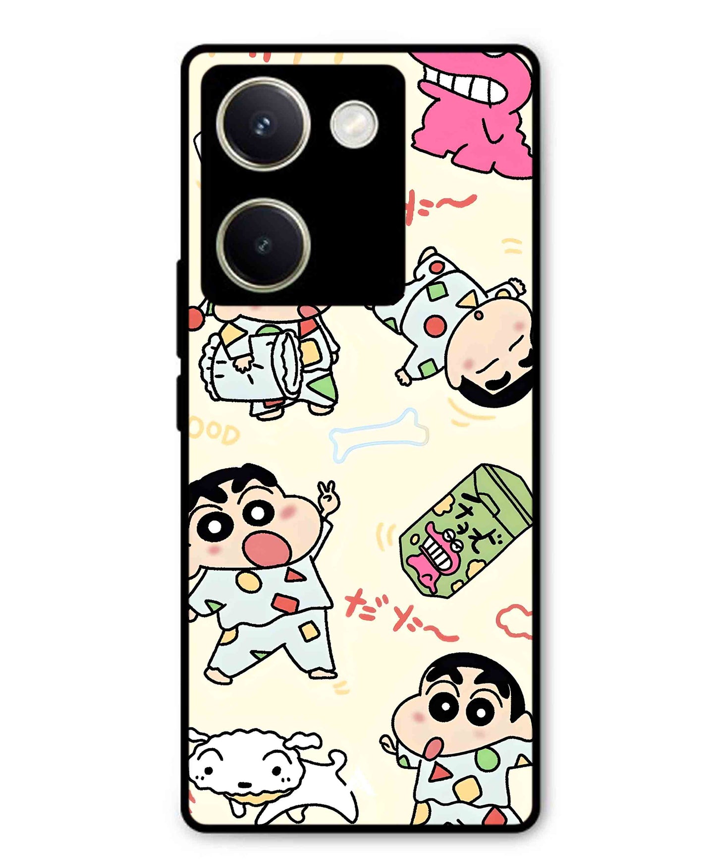 Shinchan Collage Metal Back Cover Phone Case for Vivo Y200 Pro