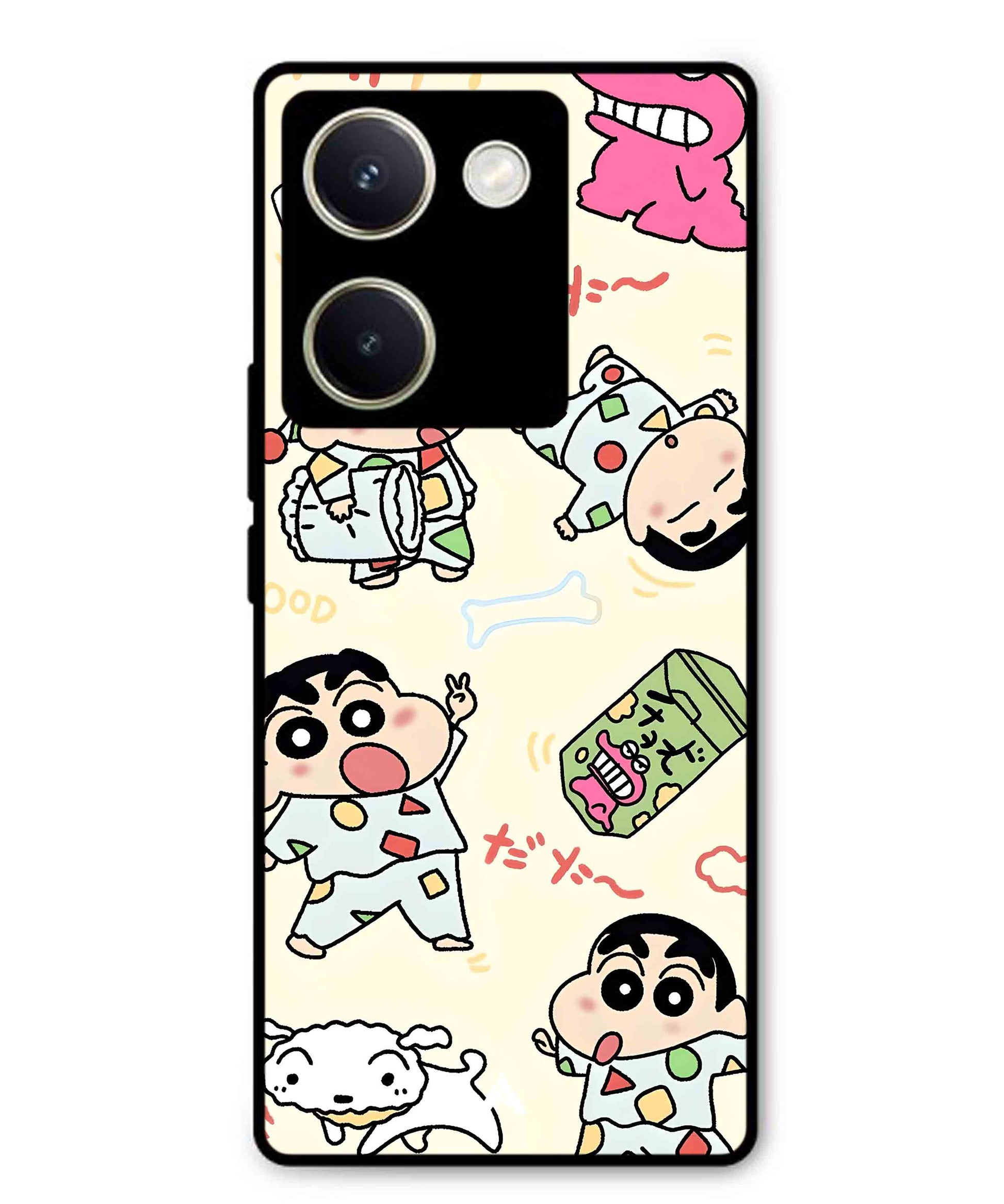 Shinchan Collage Metal Back Cover Phone Case for Vivo Y200 Pro