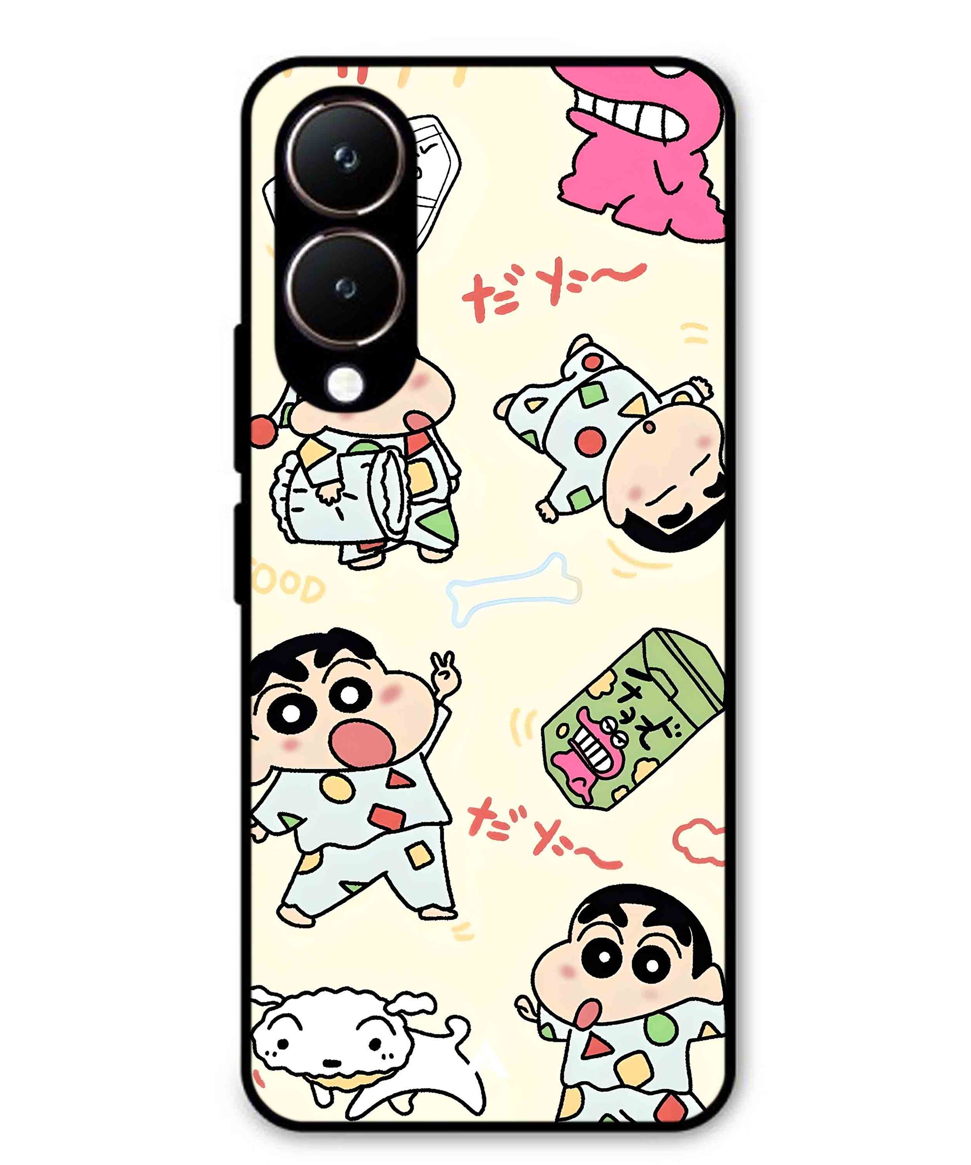 Shinchan Collage Metal Back Cover Phone Case for Vivo Y28