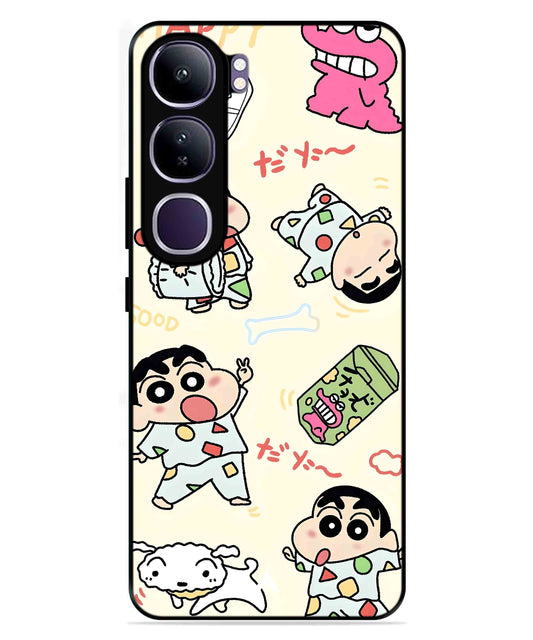 Shinchan Collage Metal Back Cover Phone Case for Vivo Y300
