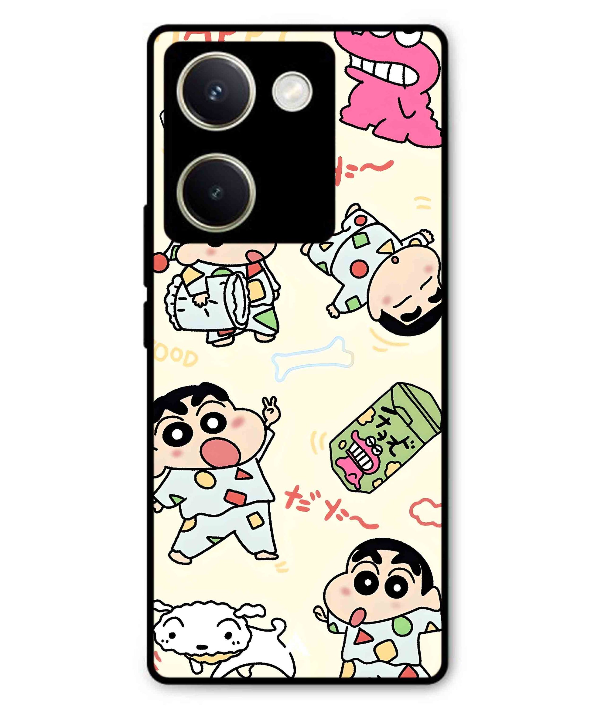 Shinchan Collage Metal Back Cover Phone Case for Vivo Y300 Plus