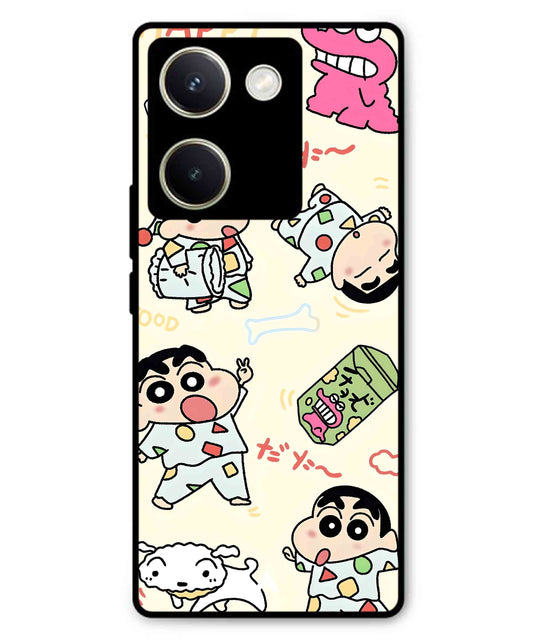Shinchan Collage Metal Back Cover Phone Case for Vivo Y300 Plus