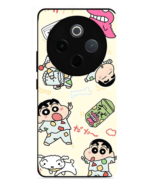 Shinchan Collage Metal Back Cover Phone Case for Vivo Y300 Pro