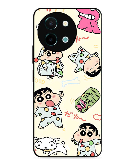 Shinchan Collage Metal Back Cover Phone Case for Vivo Y38