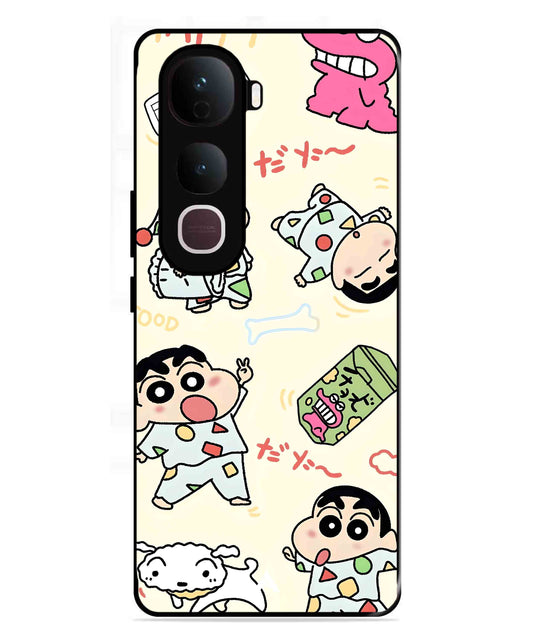 Shinchan Collage Metal Back Cover Phone Case for Vivo Y400 Pro