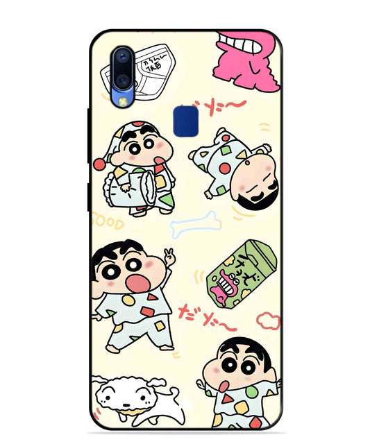 Shinchan Collage Metal Back Cover Phone Case for Vivo Y95