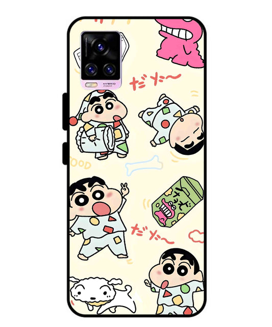 Shinchan Collage Metal Back Cover Phone Case for Vivo v20 Pro