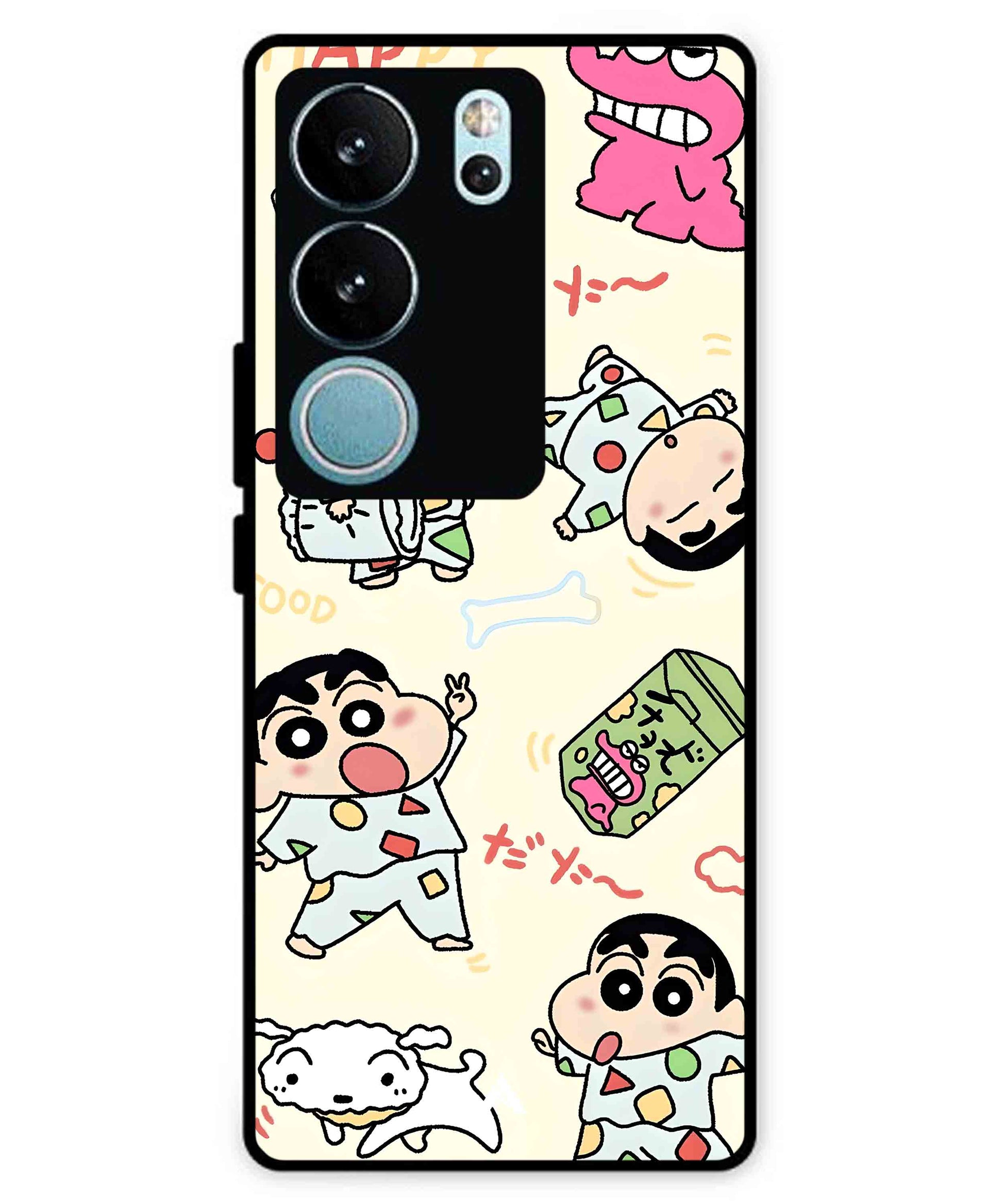 Shinchan Collage Metal Back Cover Phone Case for Vivo v29