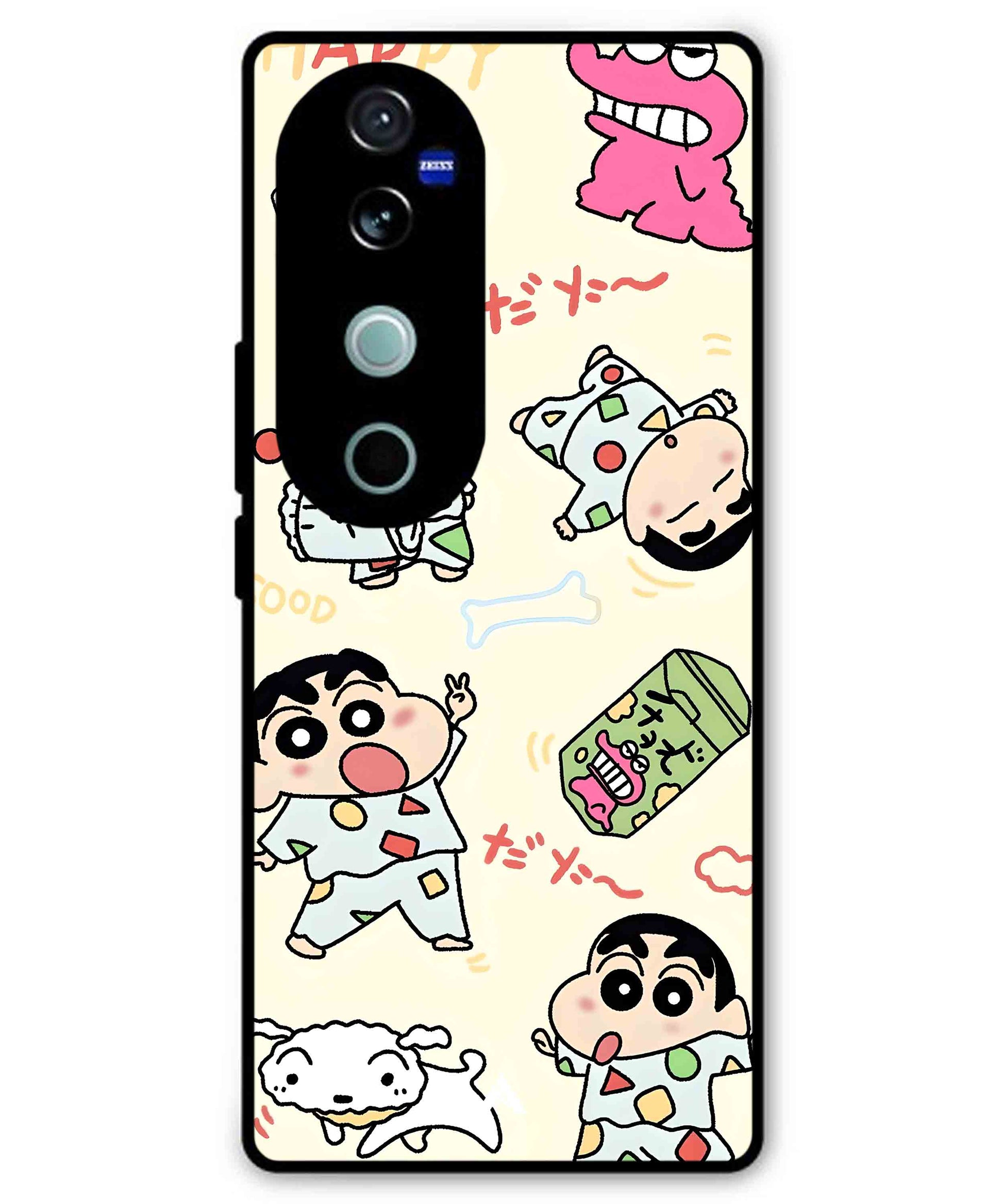 Shinchan Collage Metal Back Cover Phone Case for Vivo v40 Pro