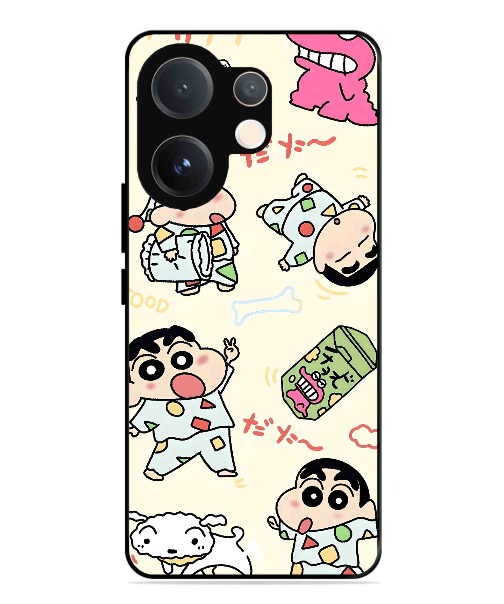 Shinchan Collage Metal Back Cover Phone Case for Vivo v60