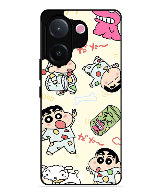 Shinchan Collage Metal Back Cover Phone Case for Vivo v60e