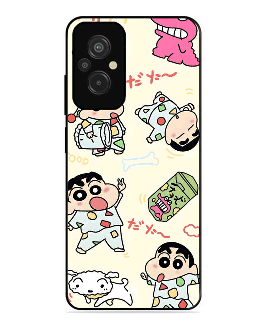 Shinchan Collage Metal Back Cover Phone Case for Xiaomi Redmi 11 Prime 4G