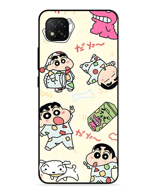 Shinchan Collage Metal Back Cover Phone Case for Xiaomi Redmi 9