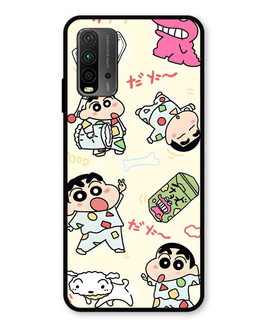 Shinchan Collage Metal Back Cover Phone Case for Xiaomi Redmi 9 Power