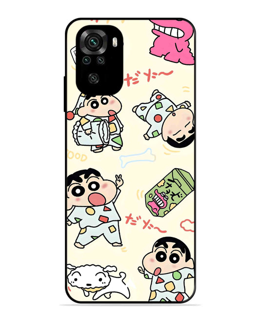 Shinchan Collage Metal Back Cover Phone Case for Xiaomi Redmi Note 10
