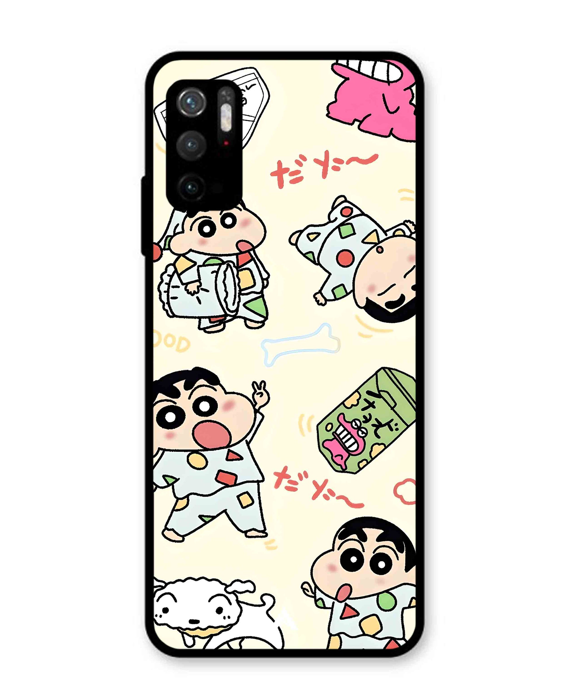 Shinchan Collage Metal Back Cover Phone Case for Xiaomi Redmi Note 10T