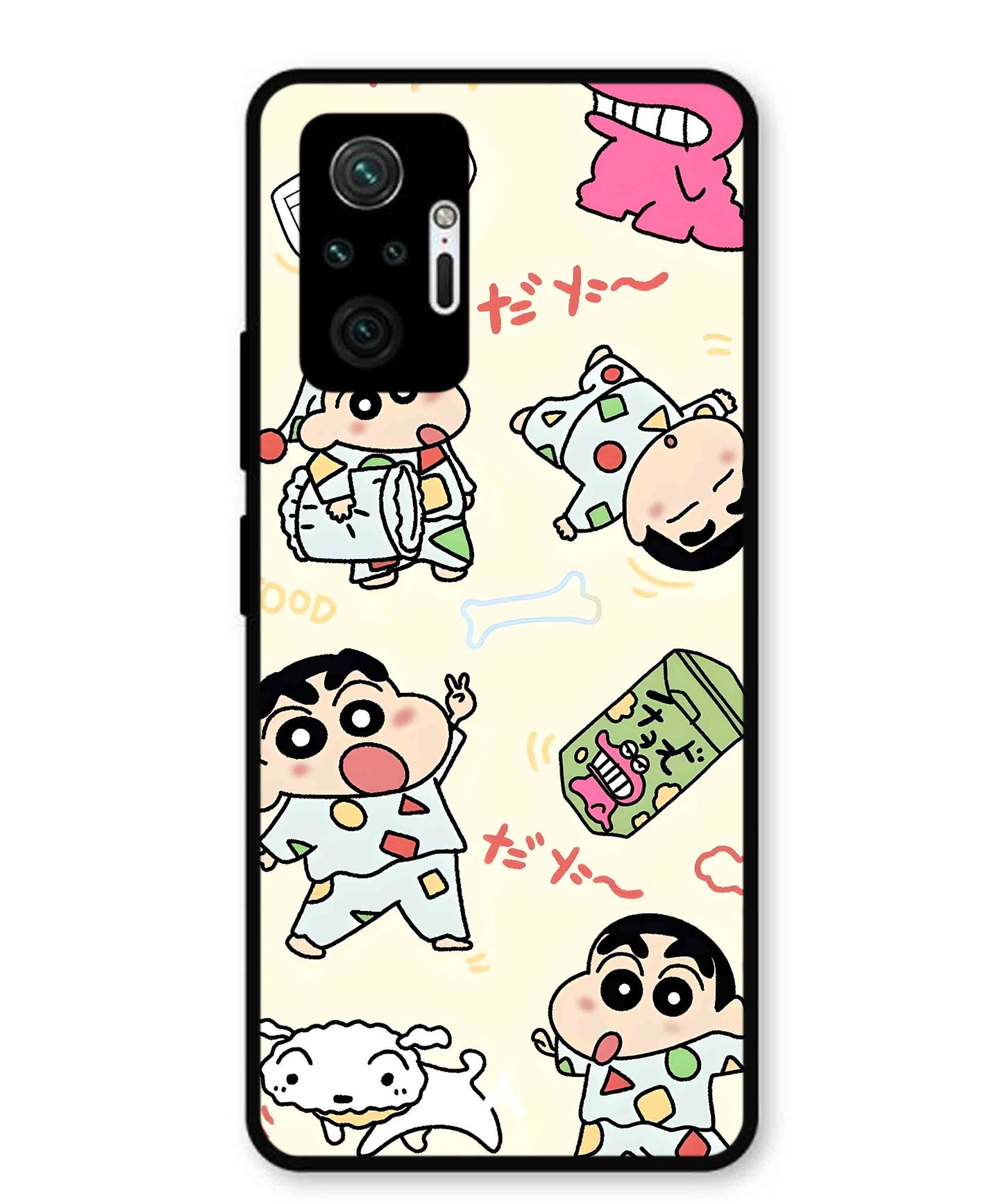 Shinchan Collage Metal Back Cover Phone Case for Xiaomi Redmi Note 10 Pro Plus