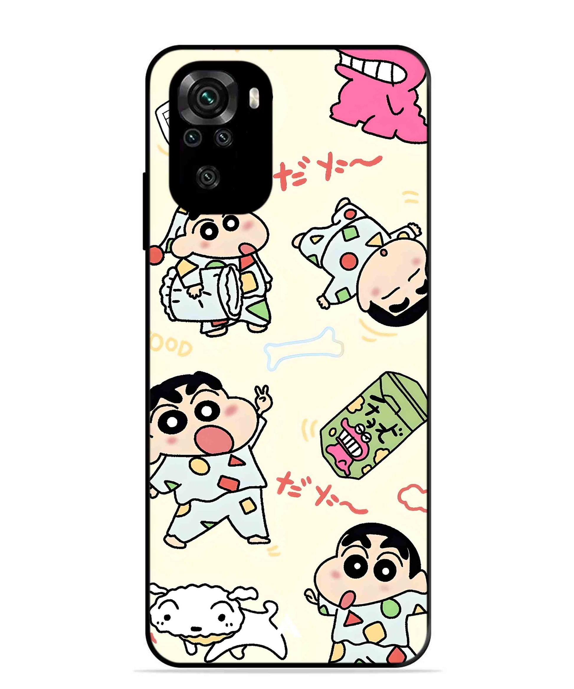 Shinchan Collage Metal Back Cover Phone Case for Xiaomi Redmi Note 11SE