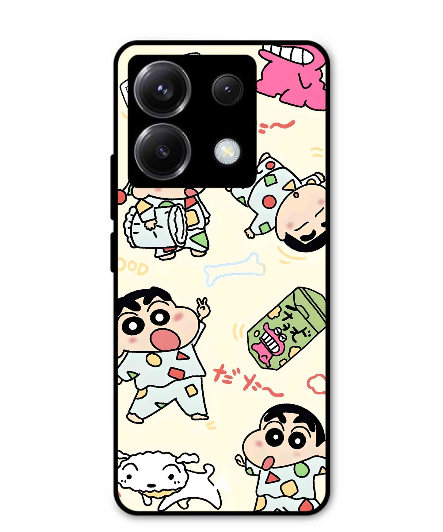 Shinchan Collage Metal Back Cover Phone Case for Xiaomi Redmi Note 13