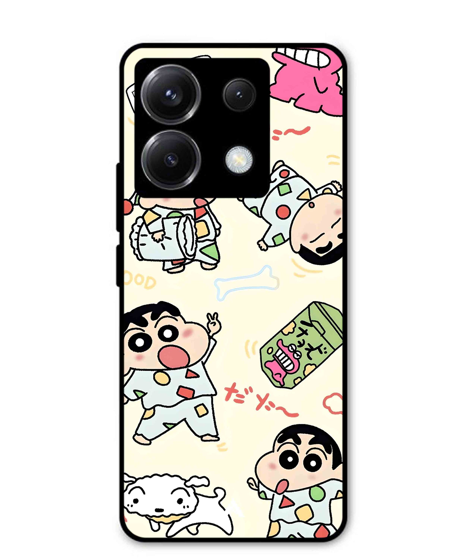 Shinchan Collage Metal Back Cover Phone Case for Xiaomi Redmi Note 13 Pro