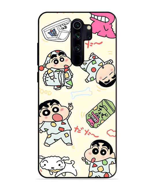 Shinchan Collage Metal Back Cover Phone Case for Xiaomi Redmi Note 8 Pro