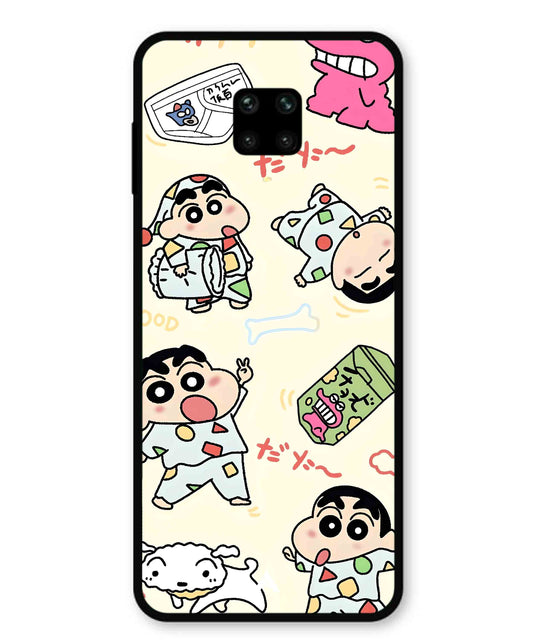 Shinchan Collage Metal Back Cover Phone Case for Xiaomi Redmi Note 9 Pro Max