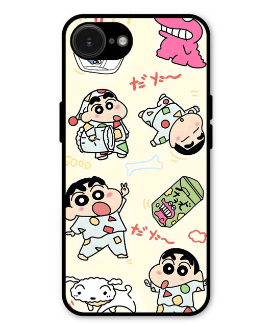Shinchan Collage Metal Back Cover Phone Case for iPhone 16e